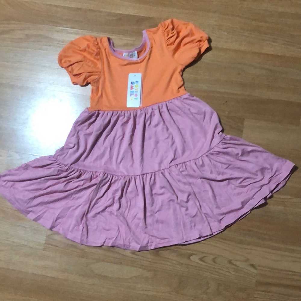 DotDotSmile pink and orange tier dress sz 5/6